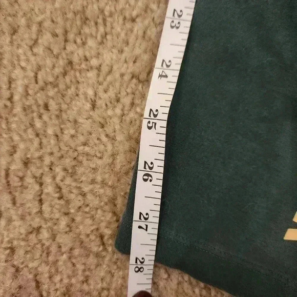 Victoria's Secret PINK Cotton High Waist Leggings Green Gold Stripe Size M #D90 - Picture 2 of 5